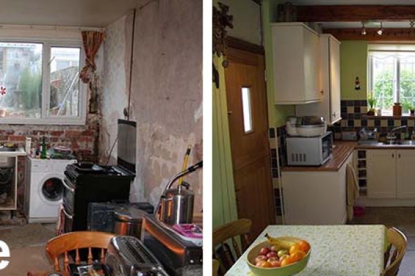 Before and After Pictures of refurbished Kitchen