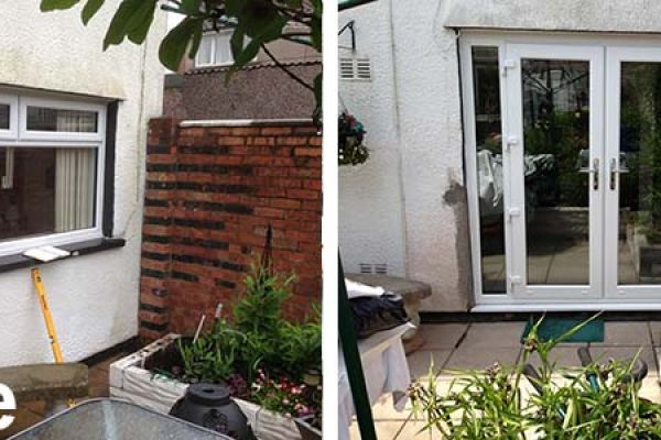 Before and After Pictures of reconstructed Patio