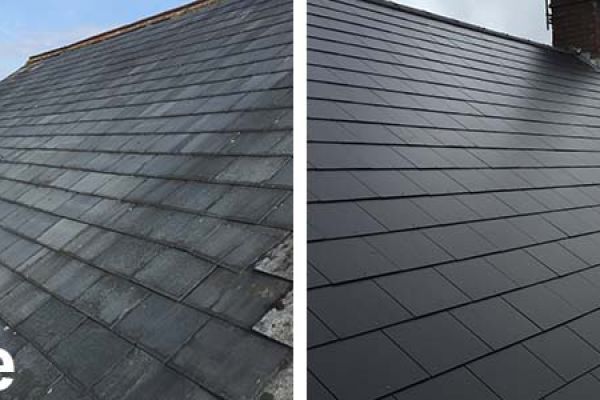 Before and After Pictures of Roof tile replacement