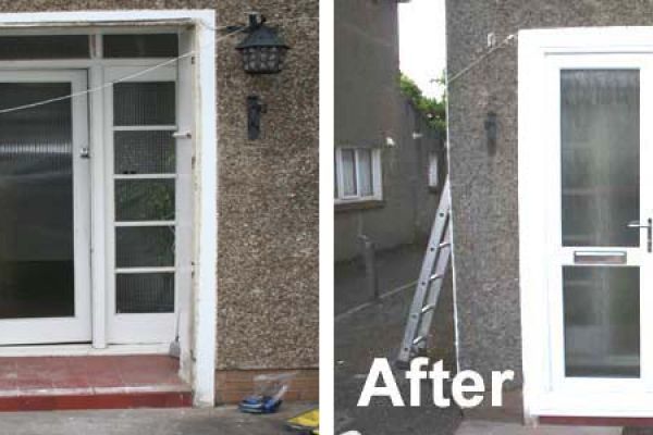 Before and After Pictures of Replaced Door