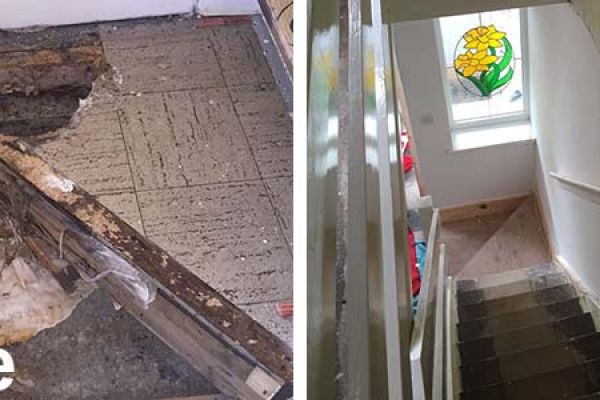 Before and After Pictures of Rebuilt Stairway