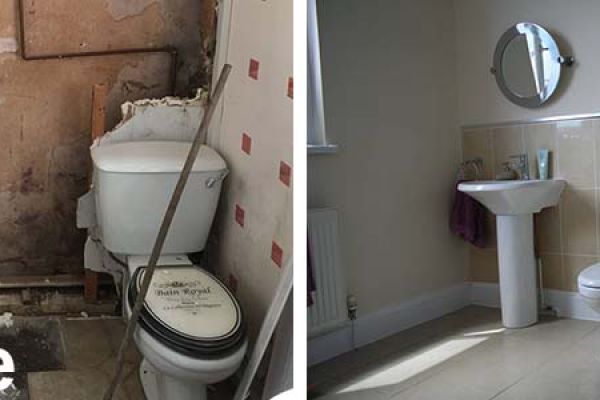 Before and After Pictures of Remodelled Toilet